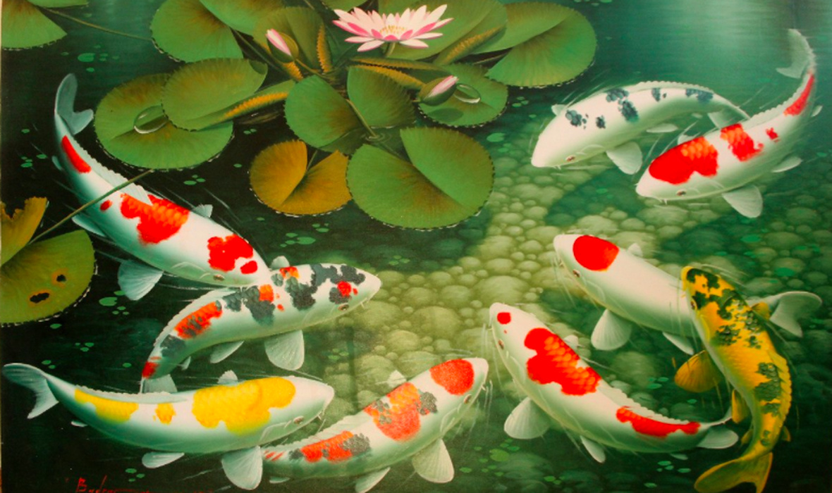 Картина плодородие с рыбками магеря